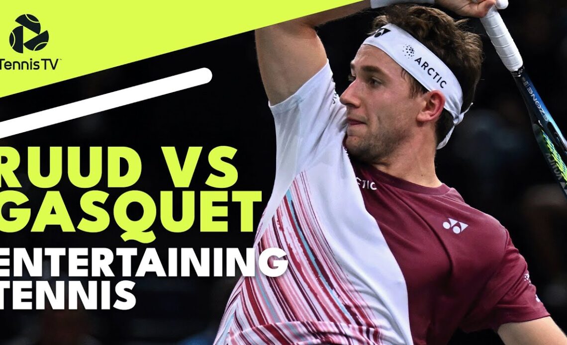Casper Ruud vs Richard Gasquet Entertaining Tennis! | Paris 2022 Highlights