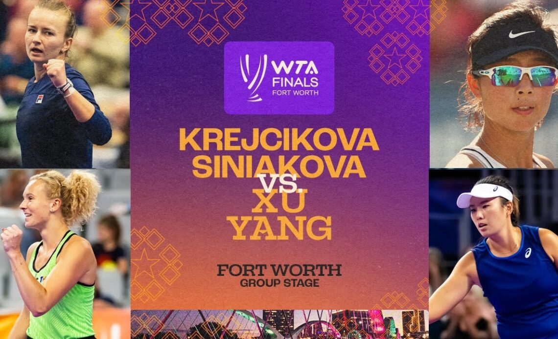 Krejcikova/Siniakova vs. Xu/Yang | 2022 WTA Finals Group Stage | Match Highlights