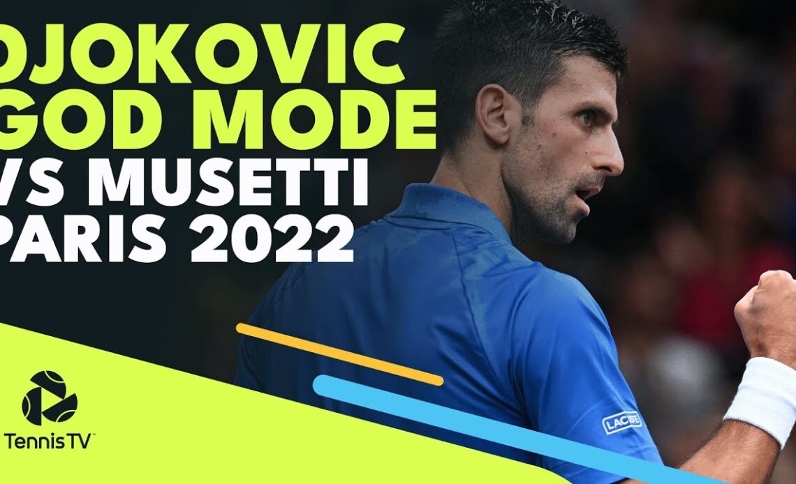 Novak Djokovic GOD MODE vs Lorenzo Musetti | Paris 2022 Highlights