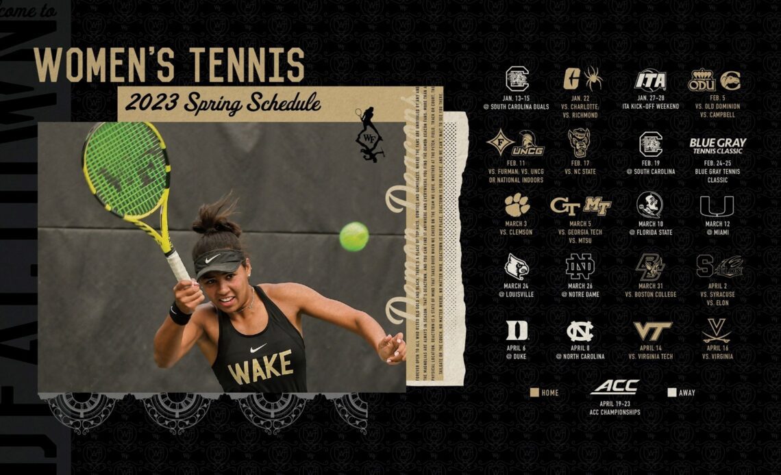 Women’s Tennis Announces 2023 Spring Schedule VCP Tennis