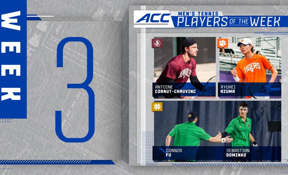 ACC Announces Men's Tennis Weekly Awards