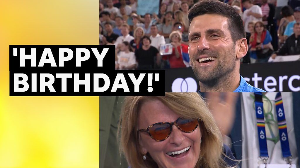 Australian Open: Crowd sings Happy Birthday for Novak Djokovic's mother