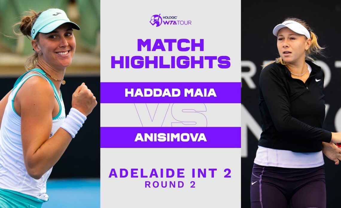 Beatriz Haddad Maia vs. Amanda Anisimova | 2023 Adelaide International 2 | WTA Match Highlights