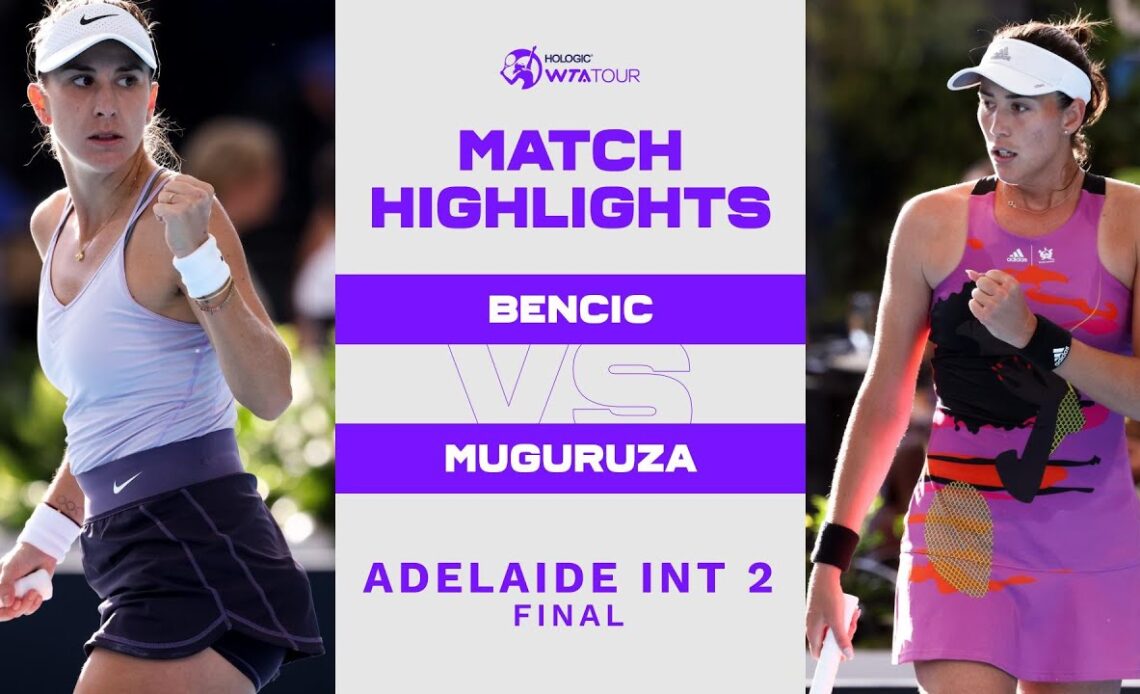 Belinda Bencic vs Garbiñe Muguruza | 2023 Adelaide International 2 | WTA Match Highlights