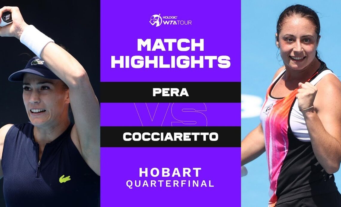 Elisabetta Cocciaretto vs. Bernarda Pera | 2023 Hobart | WTA Match Highlights