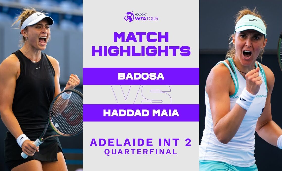 Paula Badosa vs. Beatriz Haddad Maia | 2023 Adelaide International 2 | WTA Match Highlights