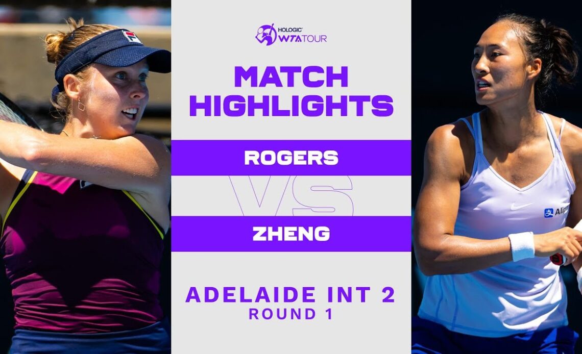 Zheng Qinwen vs. Shelby Rogers | 2023 Adelaide International 2 | WTA Match Highlights