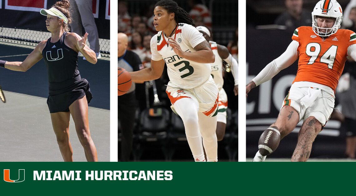 Achong, Harden & Hedley Earn ACC Postgraduate Scholarships – University of Miami Athletics