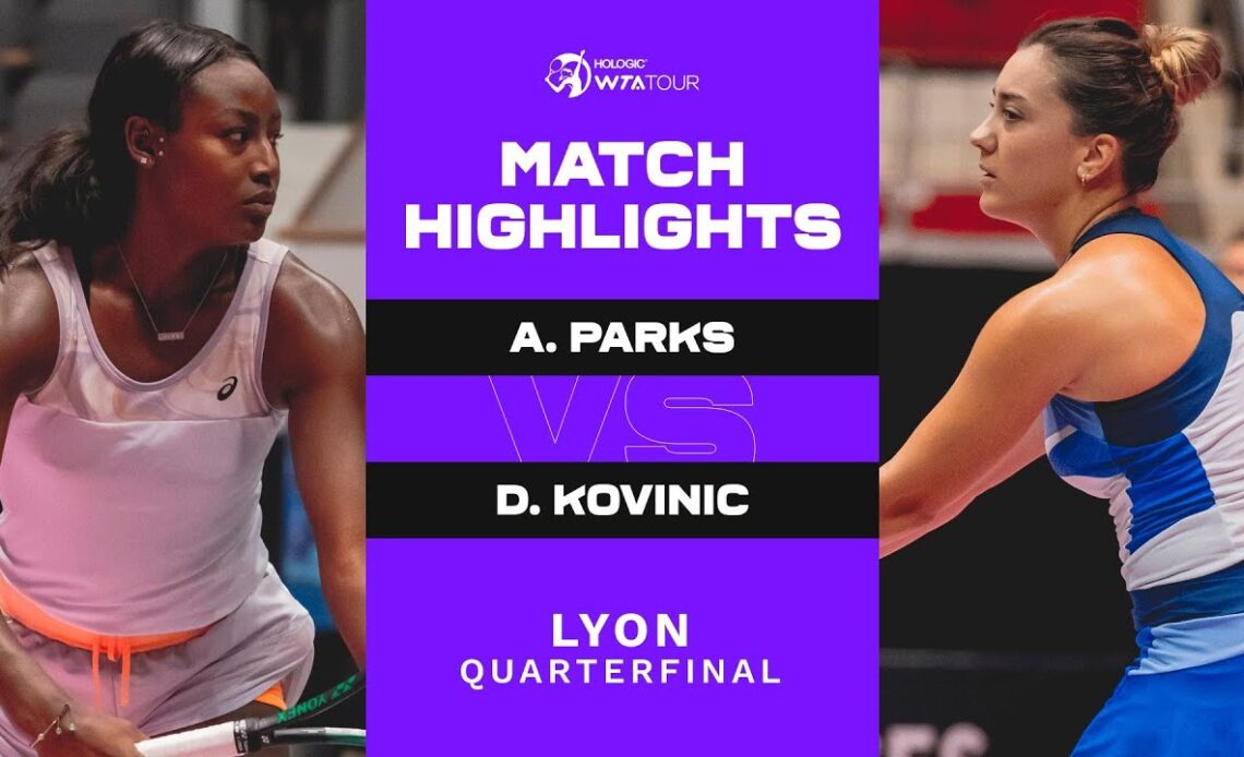Alycia Parks vs. Danka Kovinic | 2023 Lyon Quarterfinal | WTA Match Highlights