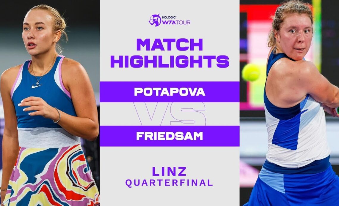 Anastasia Potapova vs. Anna-Lena Friedsam | 2023 Linz Quarterfinal | WTA Match Highlights