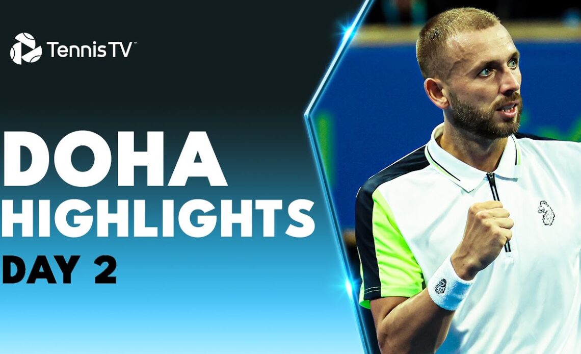 Bautista Agut Faces Fucsovics; Shelbayh Makes History; Evans In Action | Doha 2023 Day 2 Highlights