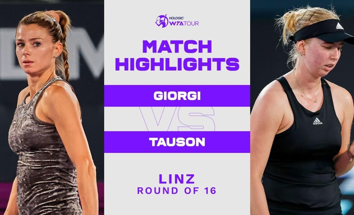 Camila Giorgi vs. Clara Tauson | 2023 Linz Round of 16 | WTA Match Highlights