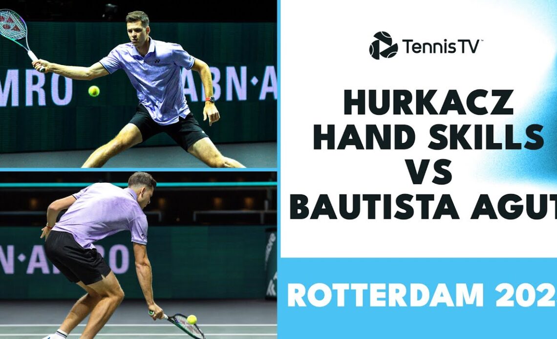 Hubert Hurkacz's Incredible Hand Skills vs Bautista Agut! | Rotterdam 2023