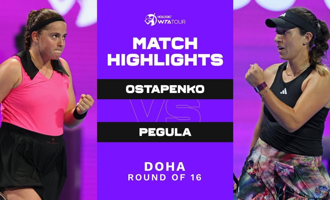 Jelena Ostapenko Vs Jessica Pegula 2023 Doha Round Of 16 Wta Match Highlights Vcp Tennis 8723