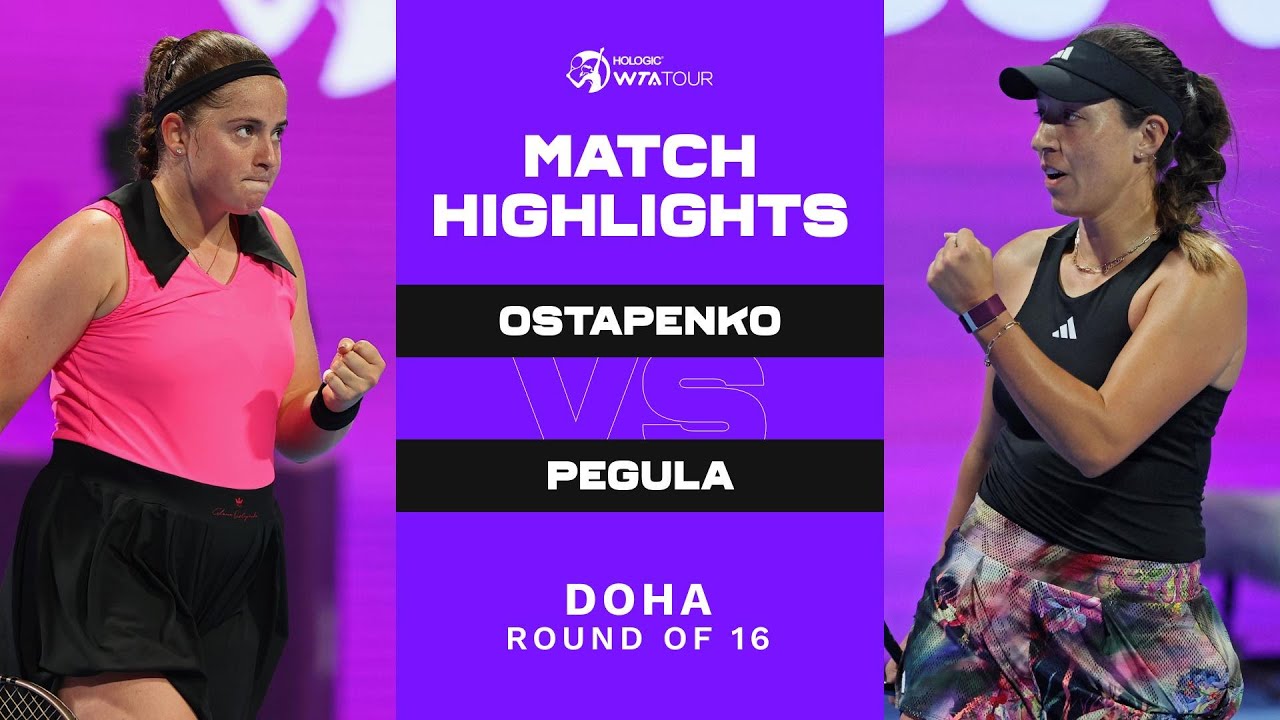 Jelena Ostapenko Vs Jessica Pegula 2023 Doha Round Of 16 Wta Match Highlights Vcp Tennis 5062