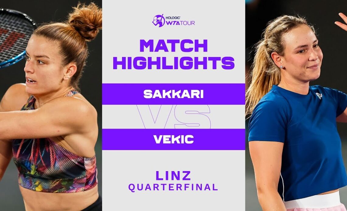 Maria Sakkari vs. Donna Vekic | 2023 Linz Quarterfinal | WTA Match Highlights