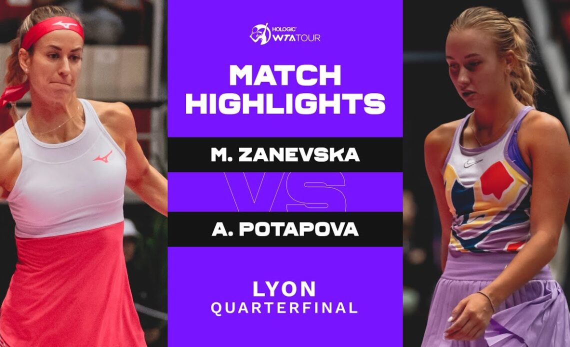 Maryna Zanevska vs. Anastasia Potapova | 2023 Lyon Quarterfinal | WTA Match Highlights
