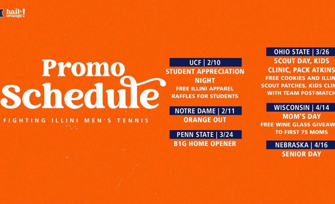 Men's Tennis Announces Promo Schedule for 2023 Spring Season