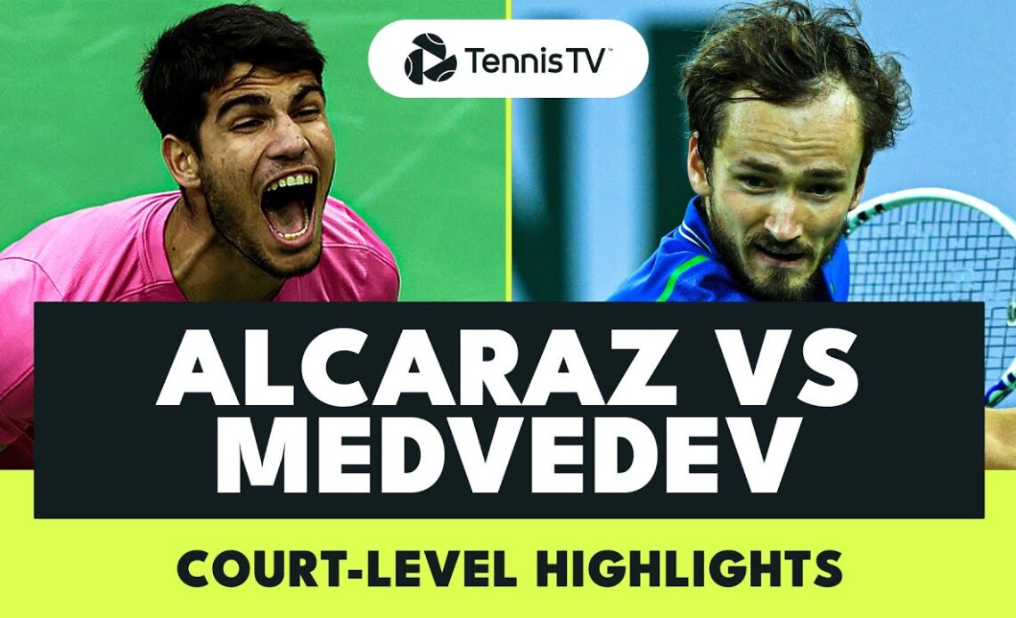 Carlos Alcaraz vs Daniil Medvedev Court-Level Highlights | Indian Wells 2023
