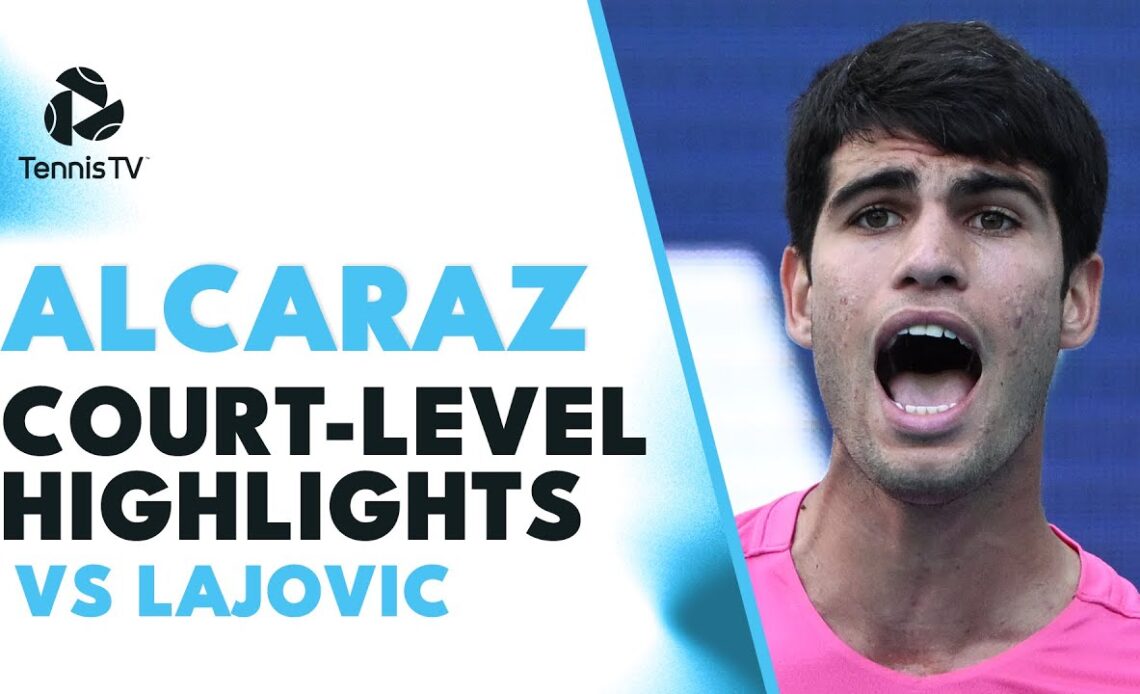 Court-Level Carlos Alcaraz Best Shots vs Lajovic  | Miami 2023 Highlights