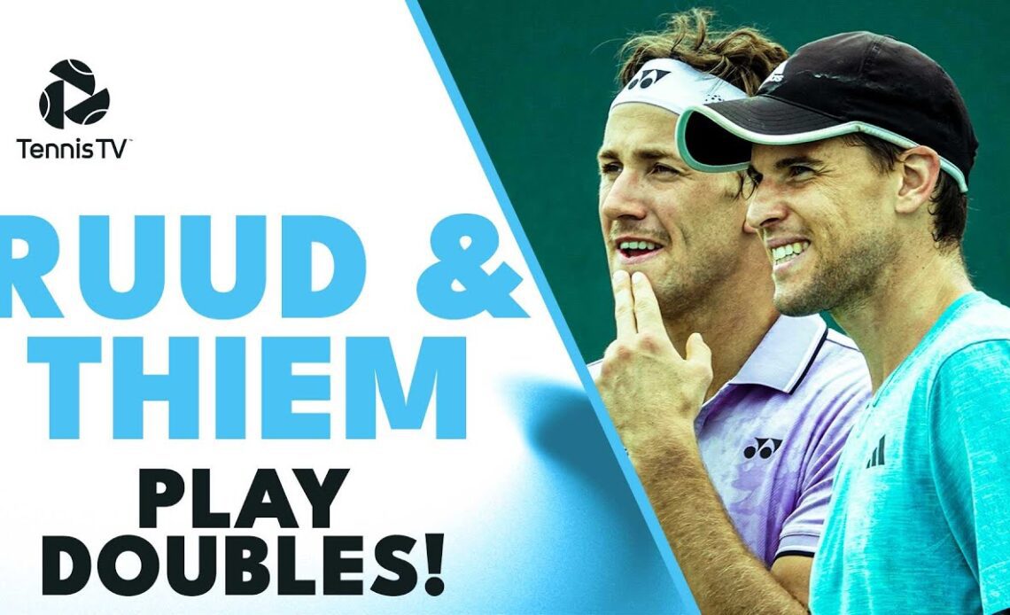 Dominic Thiem & Casper Ruud Play Doubles Together! | Indian Wells 2023 Highlights
