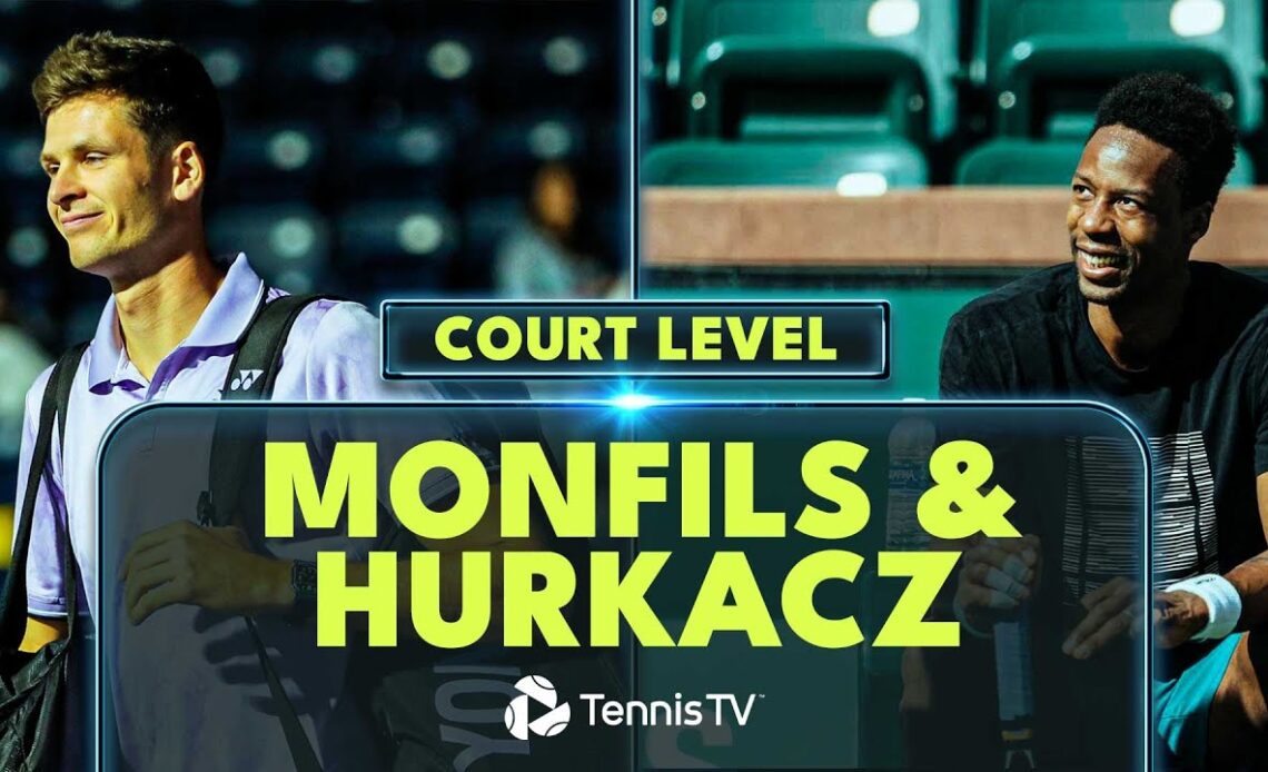 Gael Monfils & Hubert Hurkacz Entertaining Practice From Court Level 🤩 | Indian Wells 2023