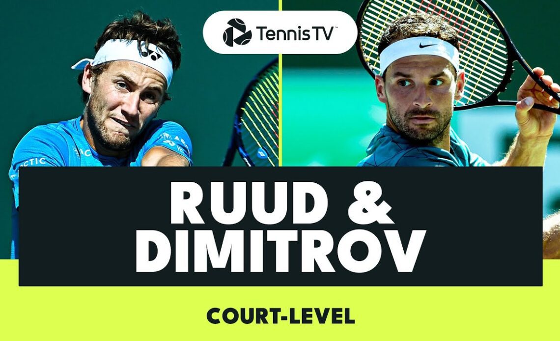 Grigor Dimitrov & Casper Ruud Court-Level Practice | Indian Wells 2023