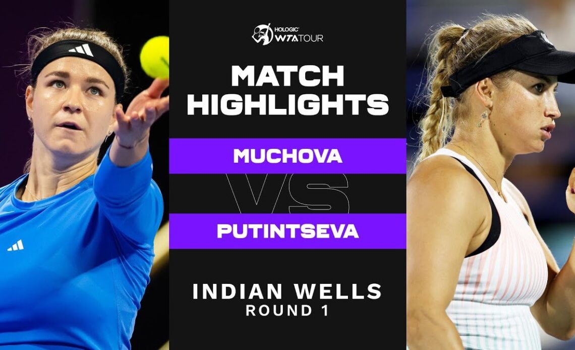 Karolina Muchova vs. Yulia Putintseva | 2023 Indian Wells Round 1 | WTA Match Highlights