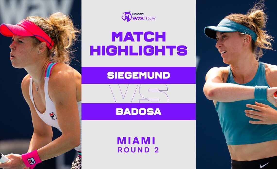 Laura Siegemund vs. Paula Badosa | 2023 Miami Round 2 | WTA Match Highlights