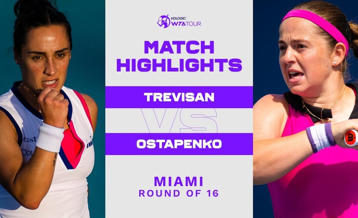 Martina Trevisan vs Jelena Ostapenko | 2023 Miami Round of 16 | WTA Match Highlights