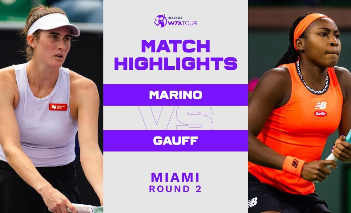 Rebecca Marino vs. Coco Gauff | 2023 Miami Round 2 | WTA Match Highlights