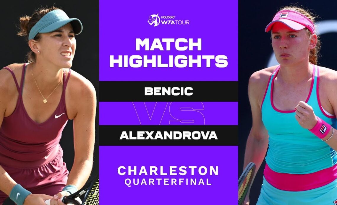 Belinda Bencic vs. Ekaterina Alexandrova | 2023 Charleston Quarterfinal | WTA Match Highlights