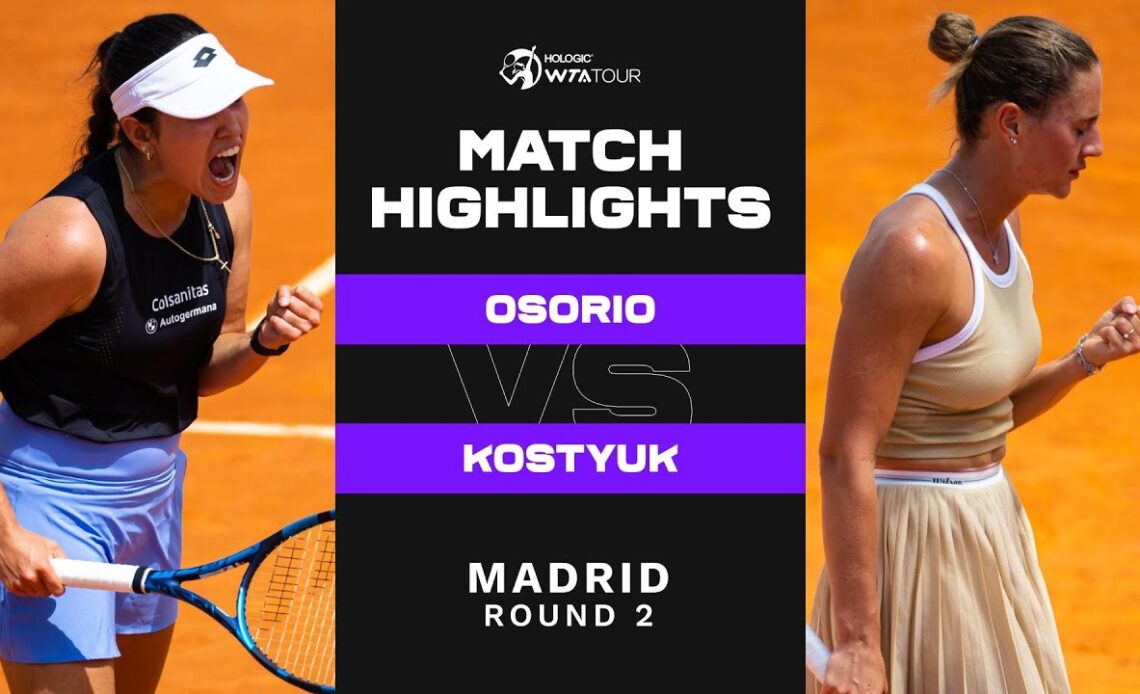 Camila Osorio vs. Marta Kostyuk | 2023 Madrid Round 2 | WTA Match Highlights