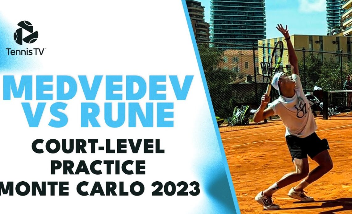 Daniil Medvedev's Return To Clay Against Holger Rune | Monte Carlo 2023 Court-Level Practice