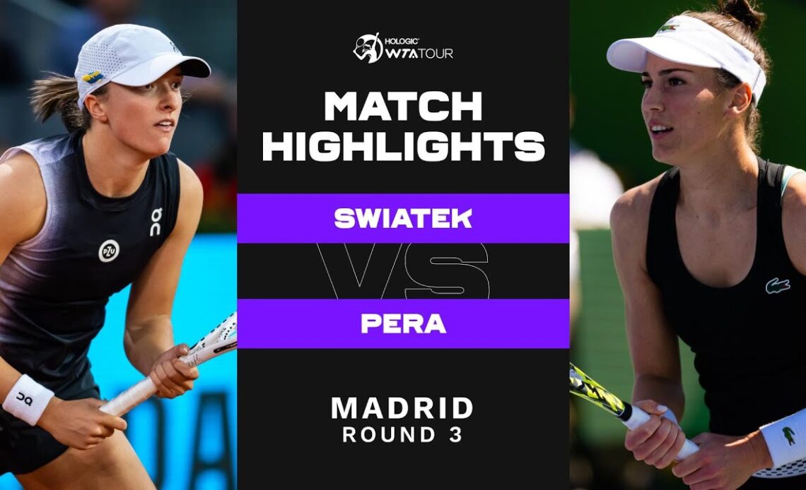Iga Swiatek vs. Bernarda Pera | 2023 Madrid Round 3 | WTA Match Highlights