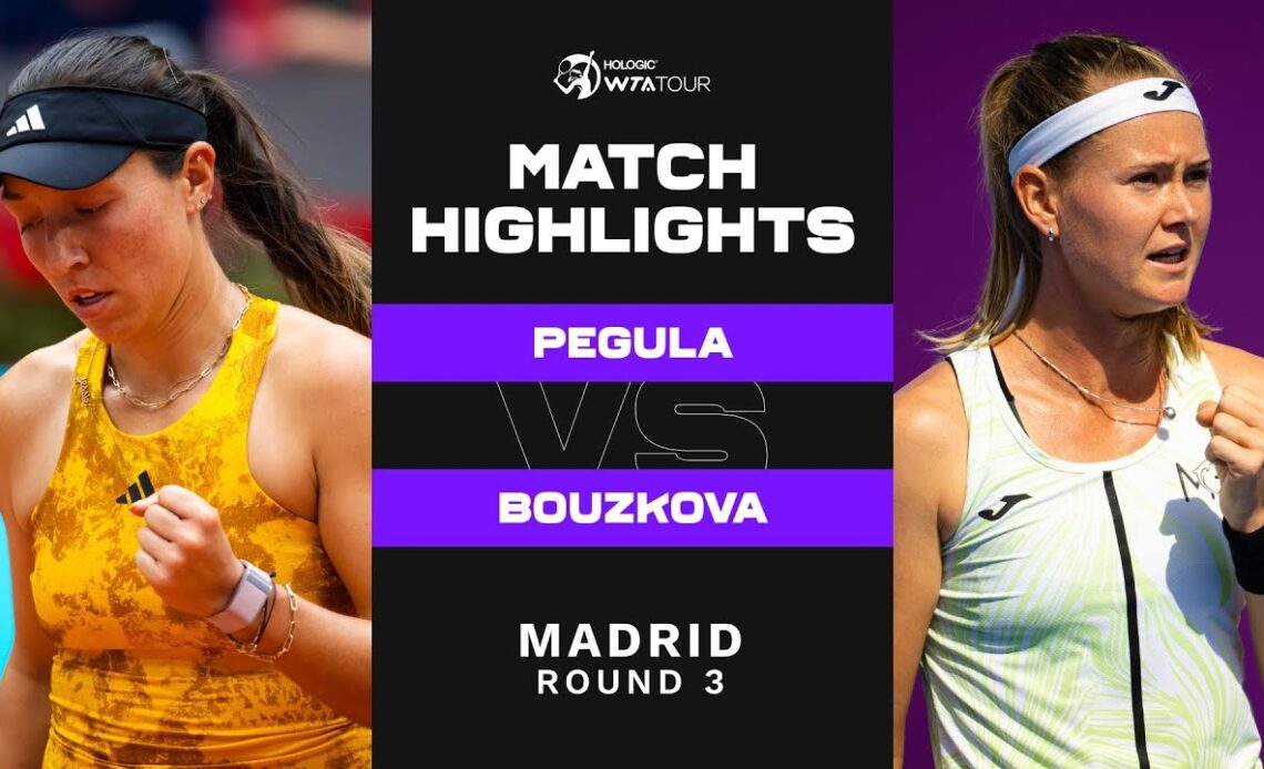 Jessica Pegula vs. Marie Bouzkova | 2023 Madrid Round 3 | WTA Match Highlights