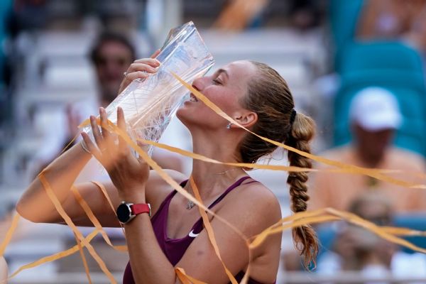 Petra Kvitova upsets Elena Rybakina for women's Miami Open title