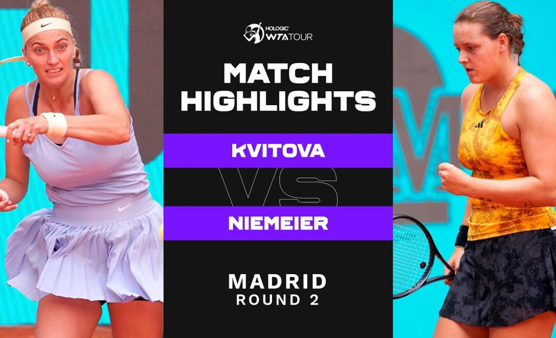 Petra Kvitova vs. Jule Niemeier | 2023 Madrid Round 2 | WTA Match Highlights