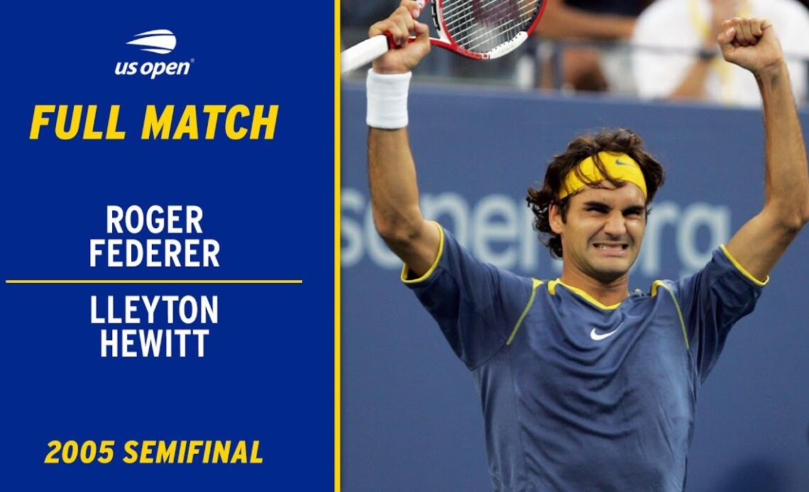 Roger Federer vs. Lleyton Hewitt Full Match | 2005 US Open Semfinal