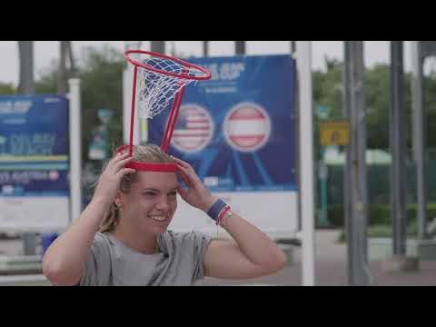 USA v Austria... in the basketball head challenge