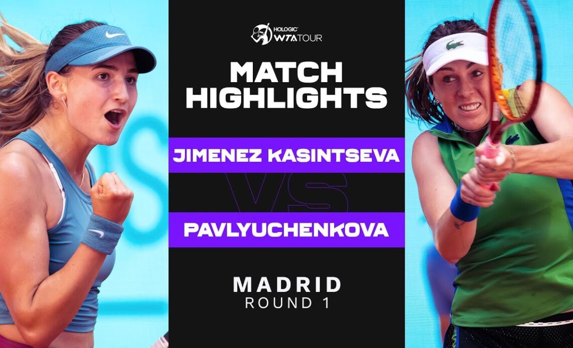 Victoria Jimenez Kasintseva vs Anastasia Pavlyuchenkova | 2023 Madrid Round 1 | WTA Match Highlights