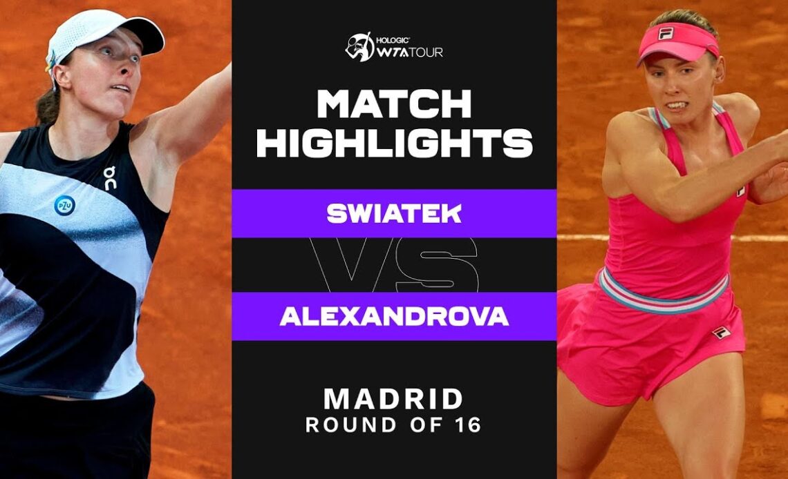 Iga Swiatek vs. Ekaterina Alexandrova | 2023 Madrid Round of 16 | WTA Match Highlights