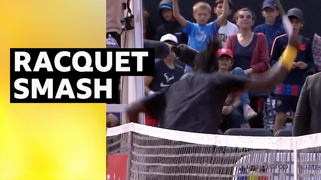 Mikael Ymer smashes hole in umpire's chair and is disqualified at Lyon Open