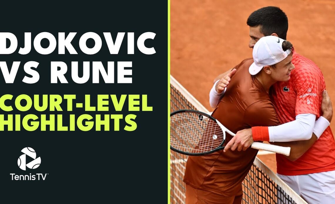 Novak Djokovic vs Holger Rune: Court-Level Highlights | Rome 2023