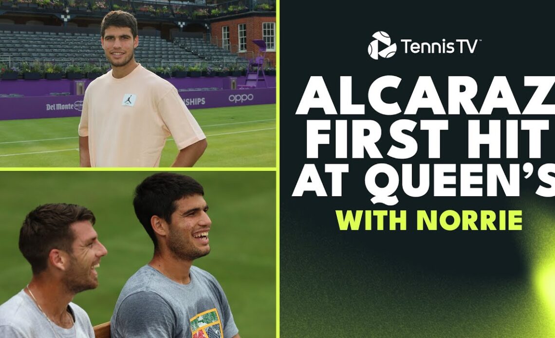 Carlos Alcaraz's First-Ever Practice At Queen's! | Highlights vs Cam Norrie