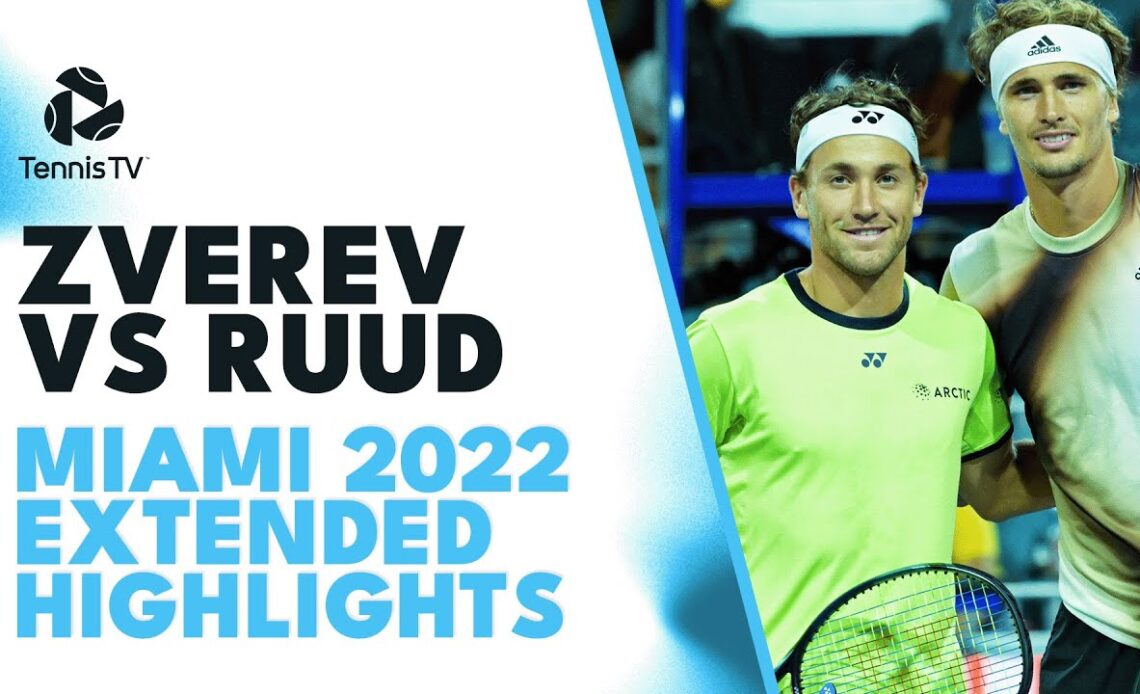 Casper Ruud vs Alexander Zverev Miami 2022 Quarter-Final | Extended Highlights