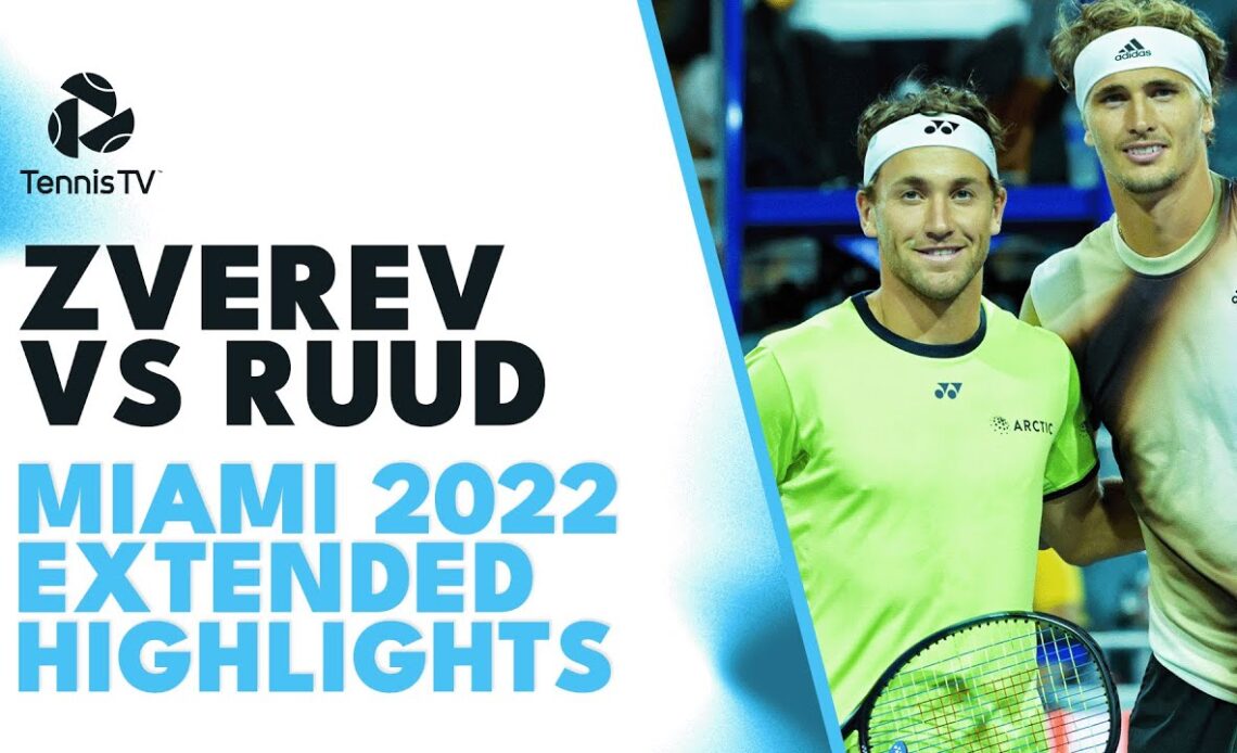 Casper Ruud vs Alexander Zverev Thrilling Match! | Miami 2022 Quarter-Final Extended Highlights