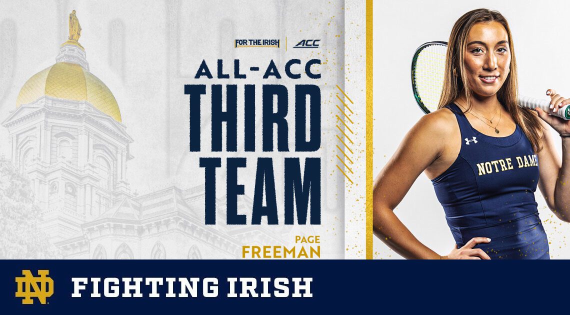 Freeman Earns Third Team All-ACC Honors – Notre Dame Fighting Irish – Official Athletics Website