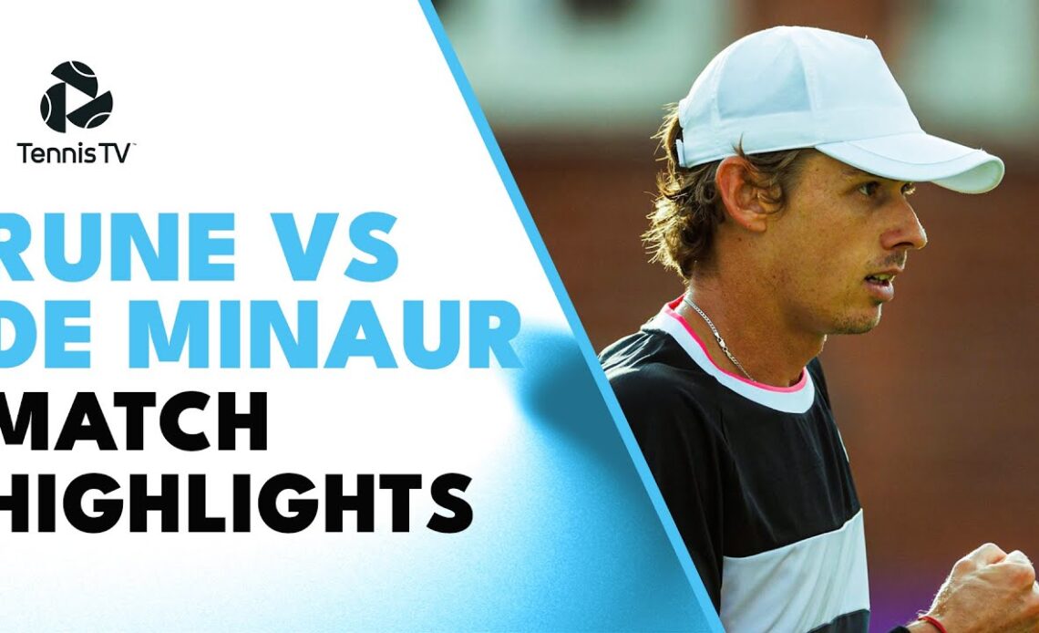 Holger Rune Vs Alex De Minaur Semi Final Encounter Queen S Highlights Vcp Tennis