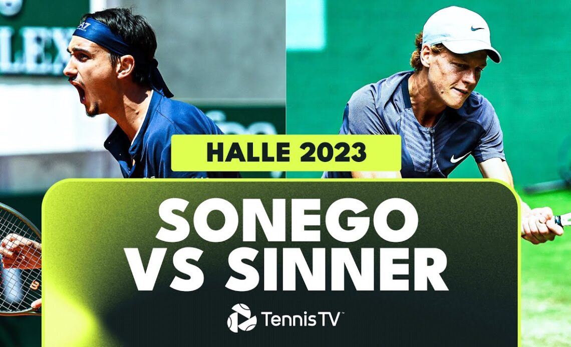 Lorenzo Sonego vs Jannik Sinner ENTERTAINING Match! | Halle 2023 Highlights